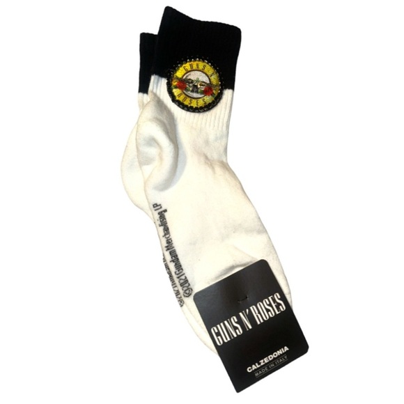 Calzedonia Guns and Roses Rhinestone Logo Socks New in Package - Picture 1 of 5